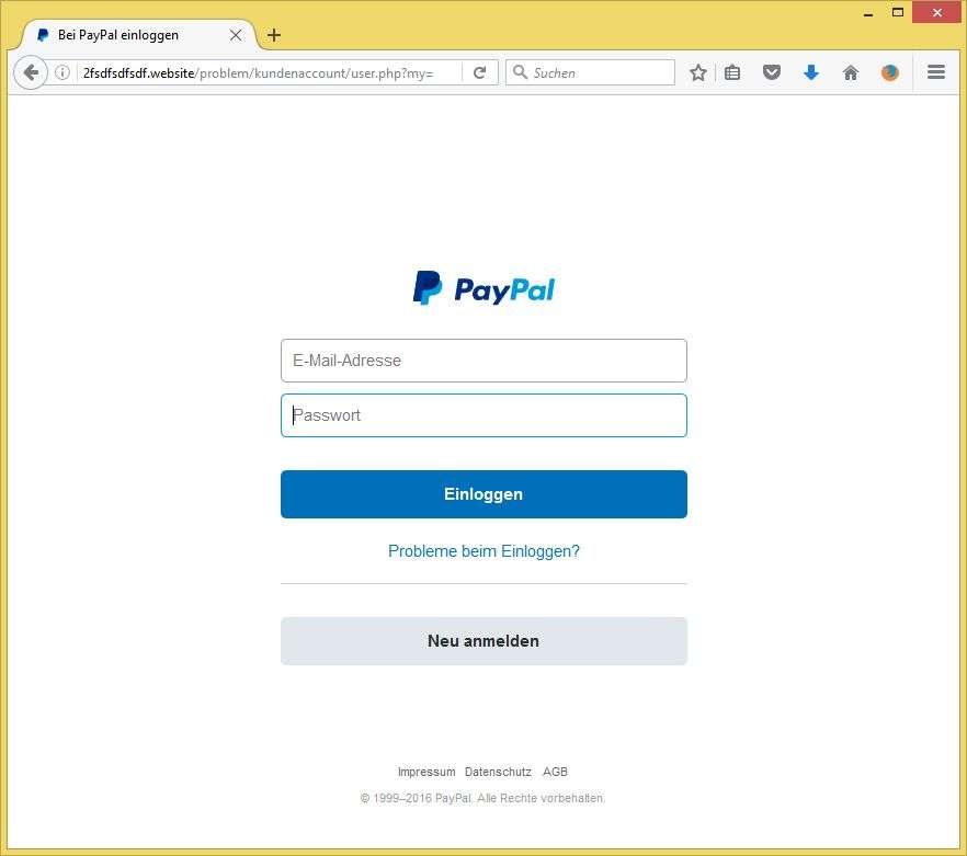 Paypal Passwort ändern Aufforderung
