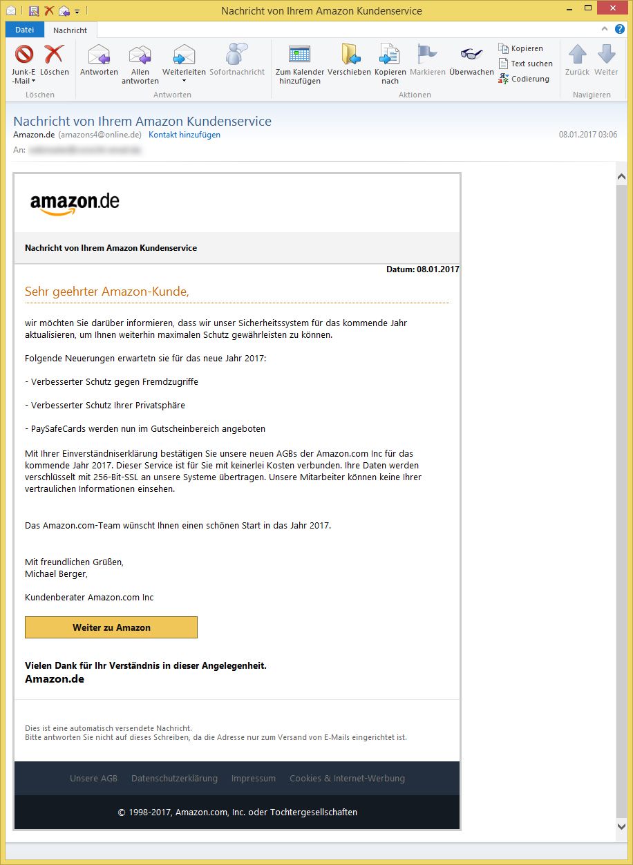 Email Kundenservice Amazon