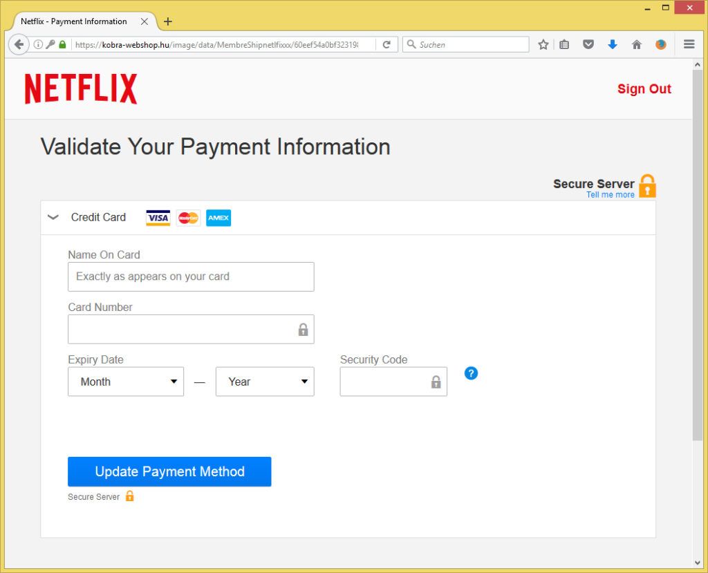 netflix remove payment method