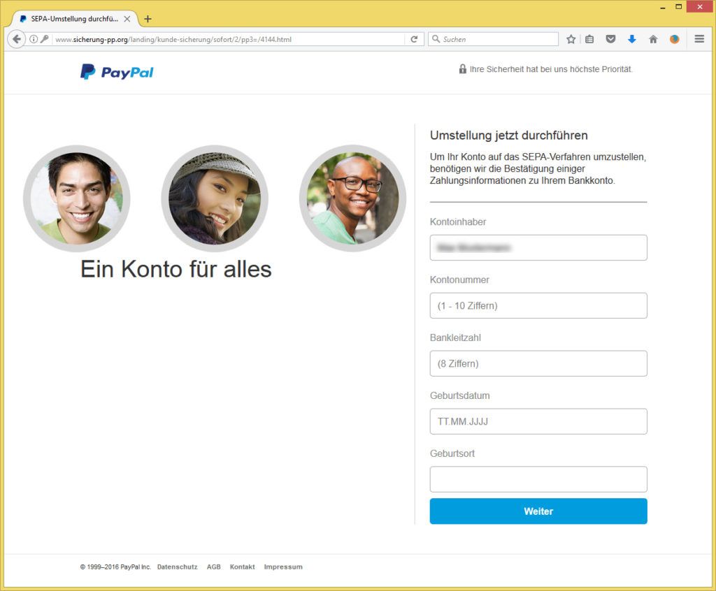 Wichtiges Update: Sichern Sie sich noch heute ab! von PayPal Deutschland (service.team@paypal.de ...