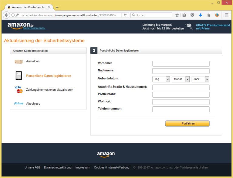 Nachricht von Ihrem Amazon Kundenservice von Amazon (serviceamazon.de) Vorsicht EMail