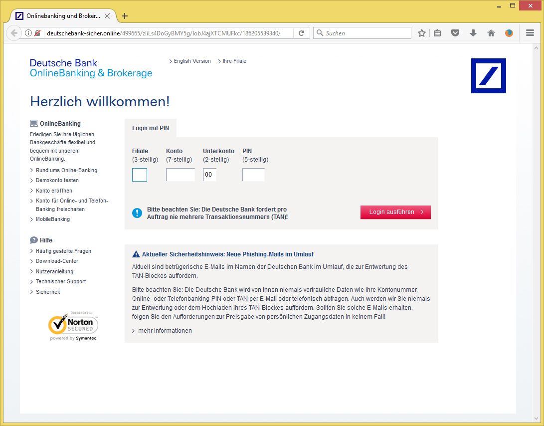 Max Mustermann Sicherheitsuberprufung Von Deutsche Bank Ag Oskar Bahn Online De Vorsicht E Mail