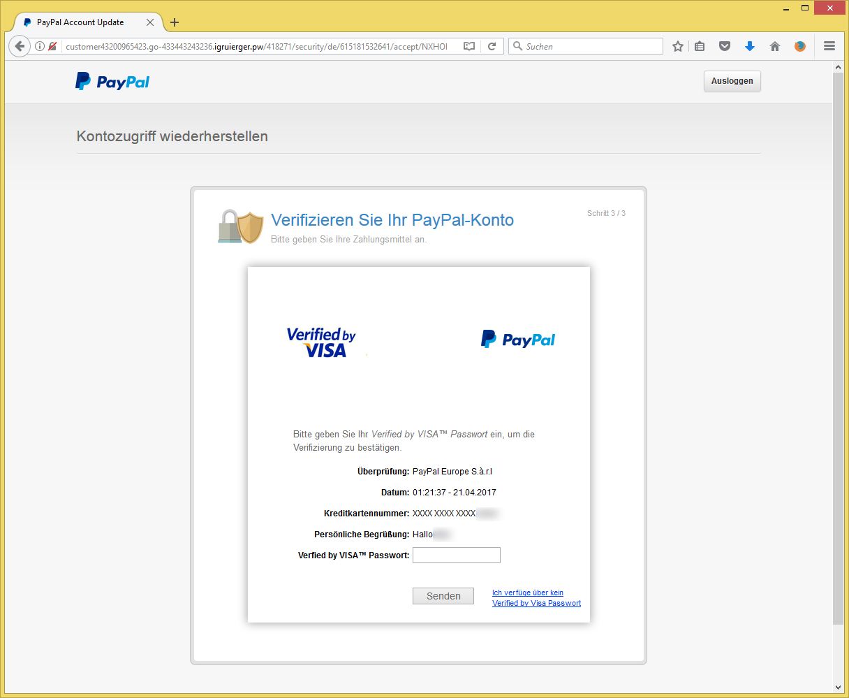 Verifizieren Sie Ihr Paypal-Konto