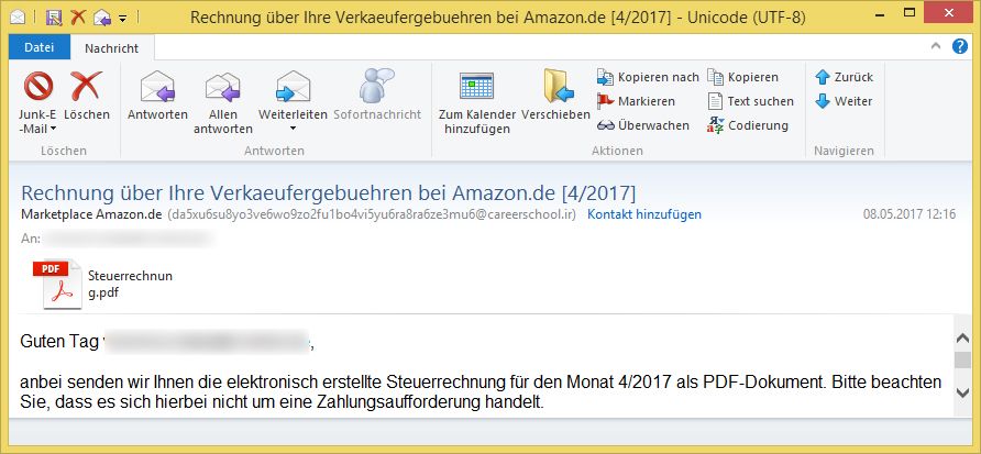 Rechnung über Ihre Verkaeufergebuehren bei Amazon.de [4 ...