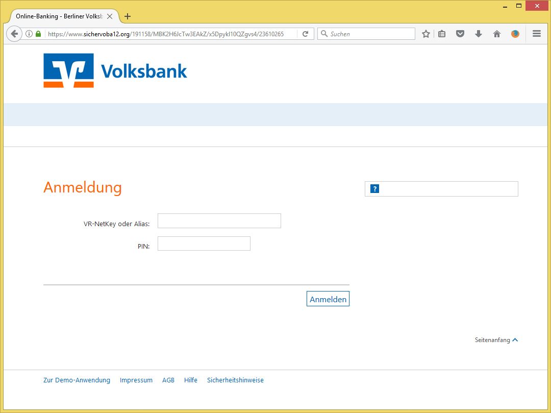 Kundencenter – Onlinebanking gefährdet von Volksbank ...