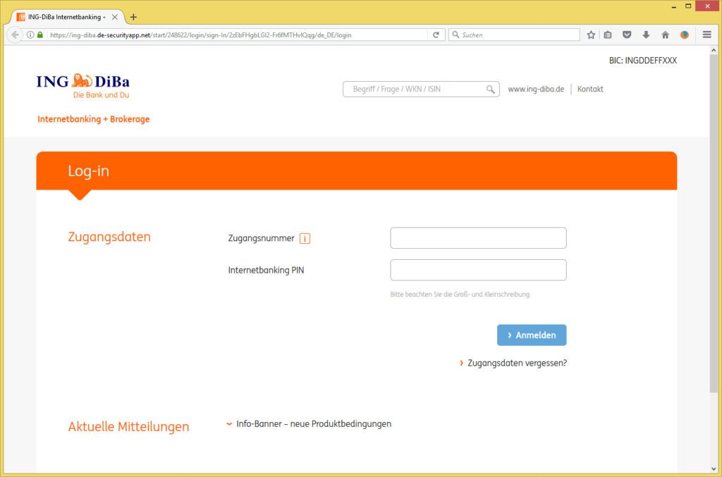 ING-DiBa - Phishing: Sicherheitsabfrage von lNG-DiBa (olaf ...