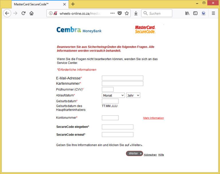 CembraPhishing Sie haben eine neue Nachricht . von Cembra Money Bank