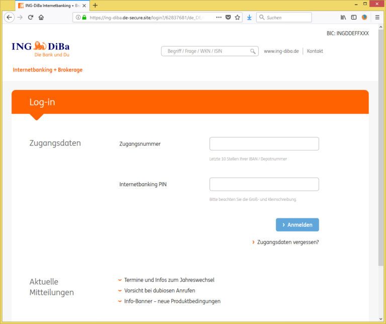 E-Mail Von ING DiBa Kundenservice (info@banking-support.services) Mit ...