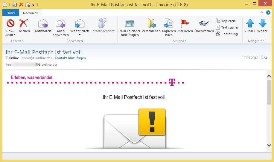 Ihr E-Mail Postfach Ist Fast Vol1 Von T-0nline (gbbir@t-online.de) Ist ...