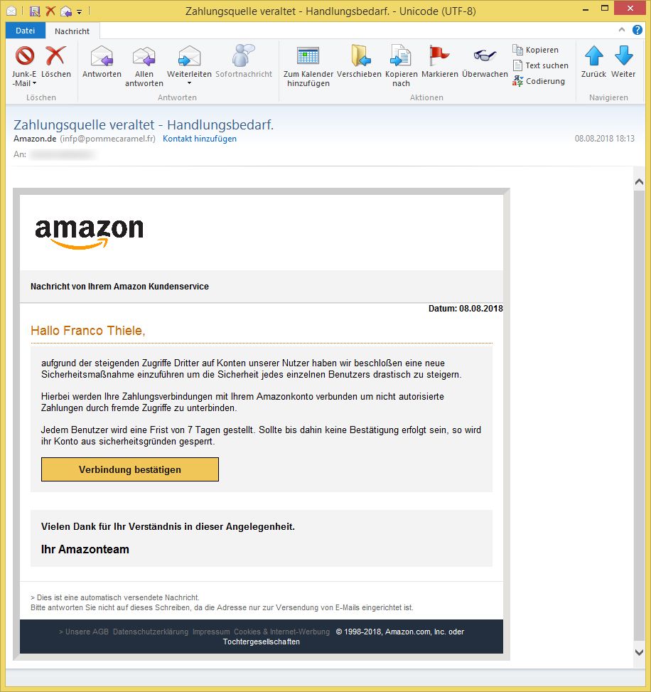 Amazon Zahlungsquelle Veraltet