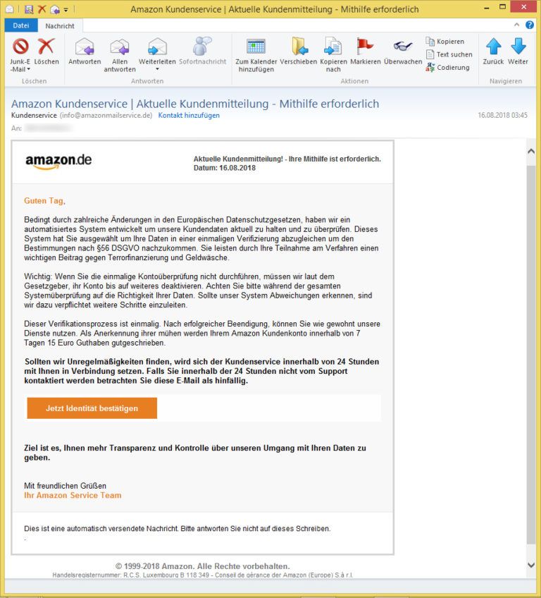 Amazon Kundenservice Aktuelle Kundenmitteilung Mithilfe