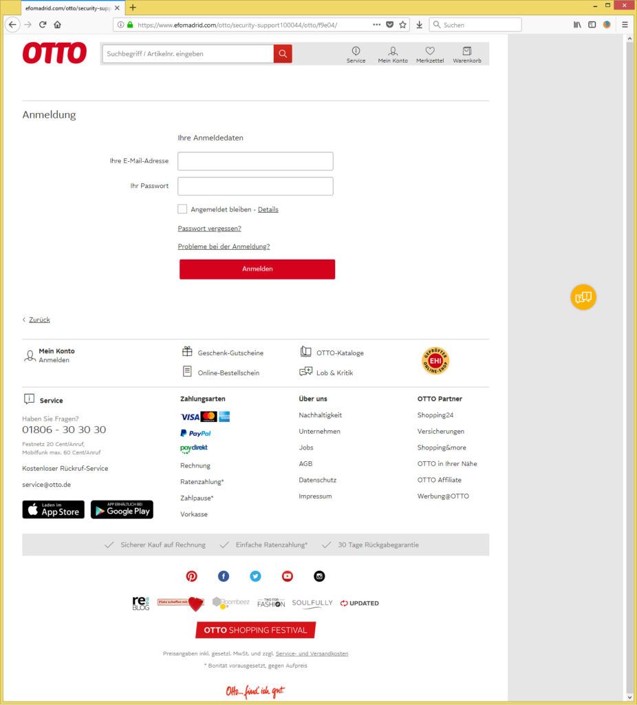 Wichtige Nachricht. von OTTO Kundenservice (infootto.de) ist
