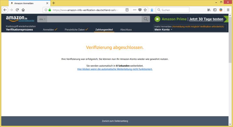 Dein Amazon-Konto ist riskant, Ihr Amazon Konto ist Gefahr ...