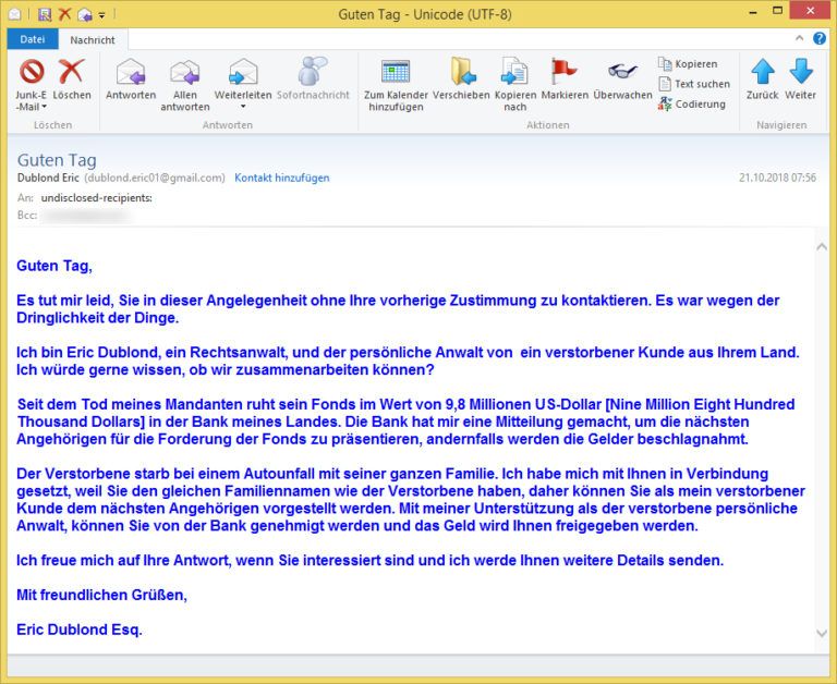 Guten Tag von Dublond Eric oder dublond.eric3