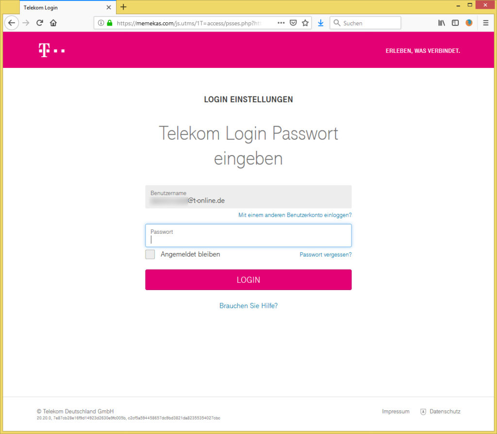 Warnung: Nicht reagierendes IOS Mail Center von Telekom (cardwag@t-online.de) ist Phishing ...